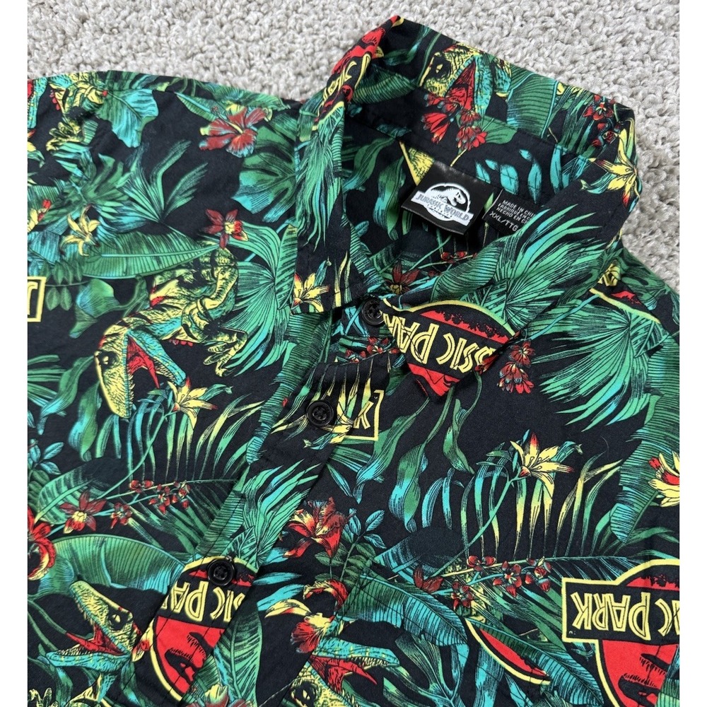 Jurassic World Jurassic Park Boys Hawaiian Shirt All Over‎ Dinosaur Print XXL